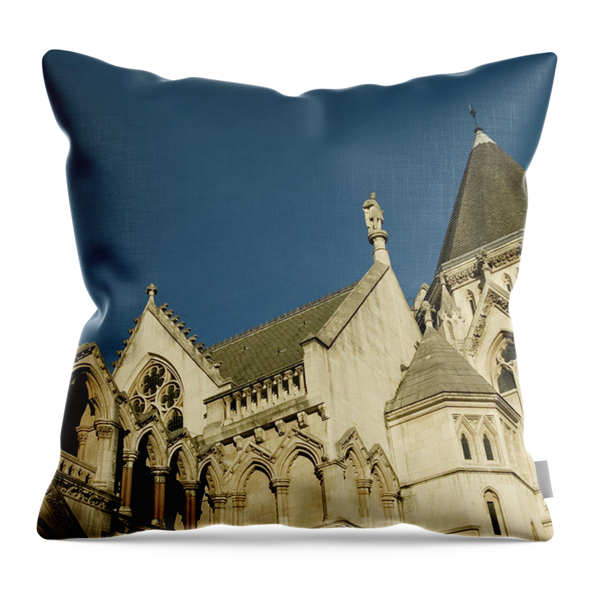 Gothic Style Throw Pillow featuring the photograph Royal Courts Of Justice London by Rmax