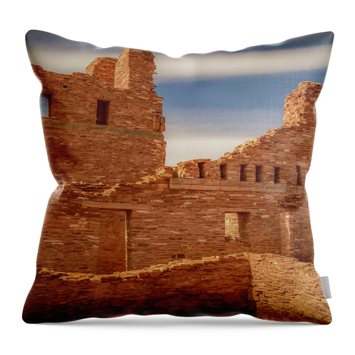 Monument Throw Pillow featuring the photograph Ruin Layers by Jean Noren