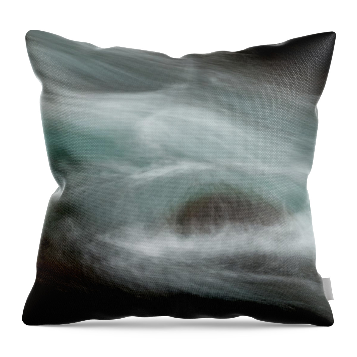 Rushing River Throw Pillow featuring the photograph Rushing River by Jean Noren