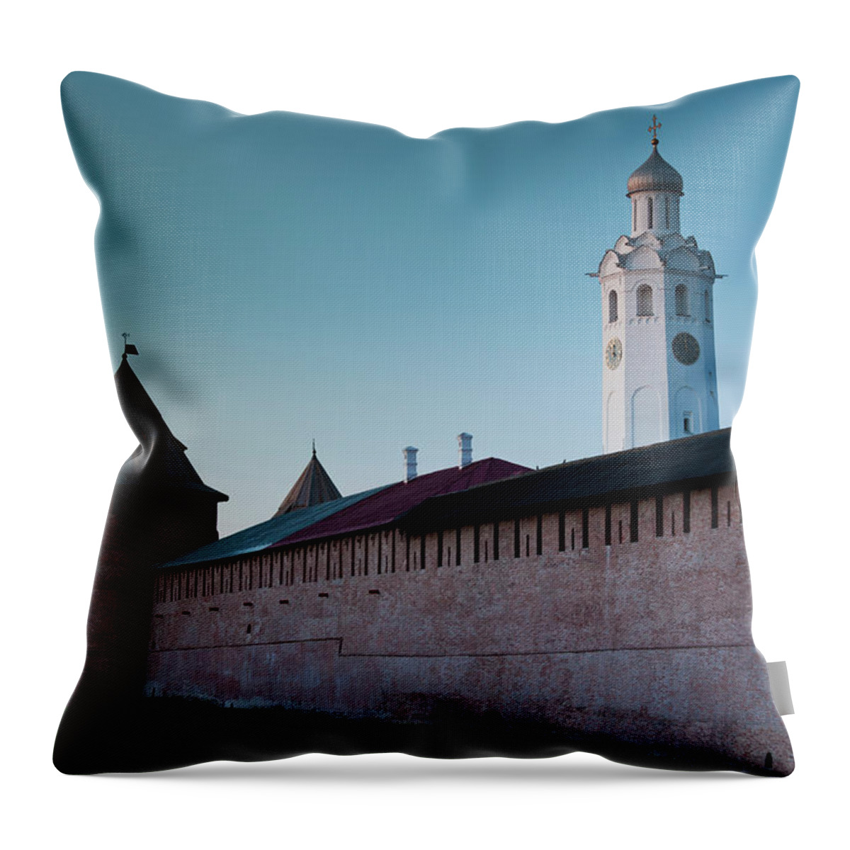 Tranquility Throw Pillow featuring the photograph Russia, Novgorod Oblast, Veliky Novgorod by Walter Bibikow