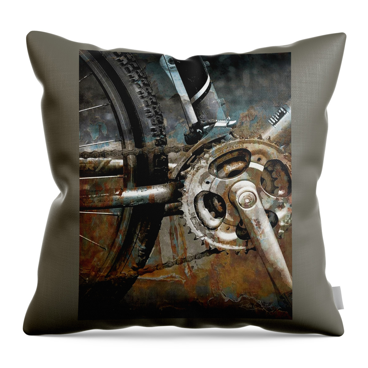 Bike Throw Pillow featuring the photograph Rusty But Ready by Rene Crystal