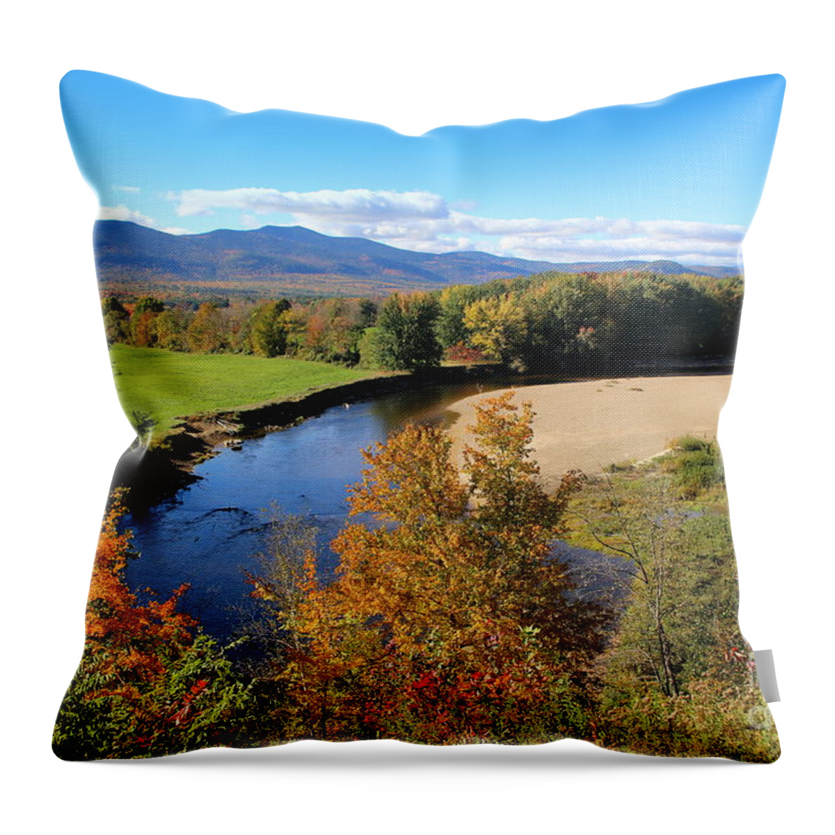 Saco River Throw Pillow featuring the photograph Saco Valley Overlook by Imagery-at- Work