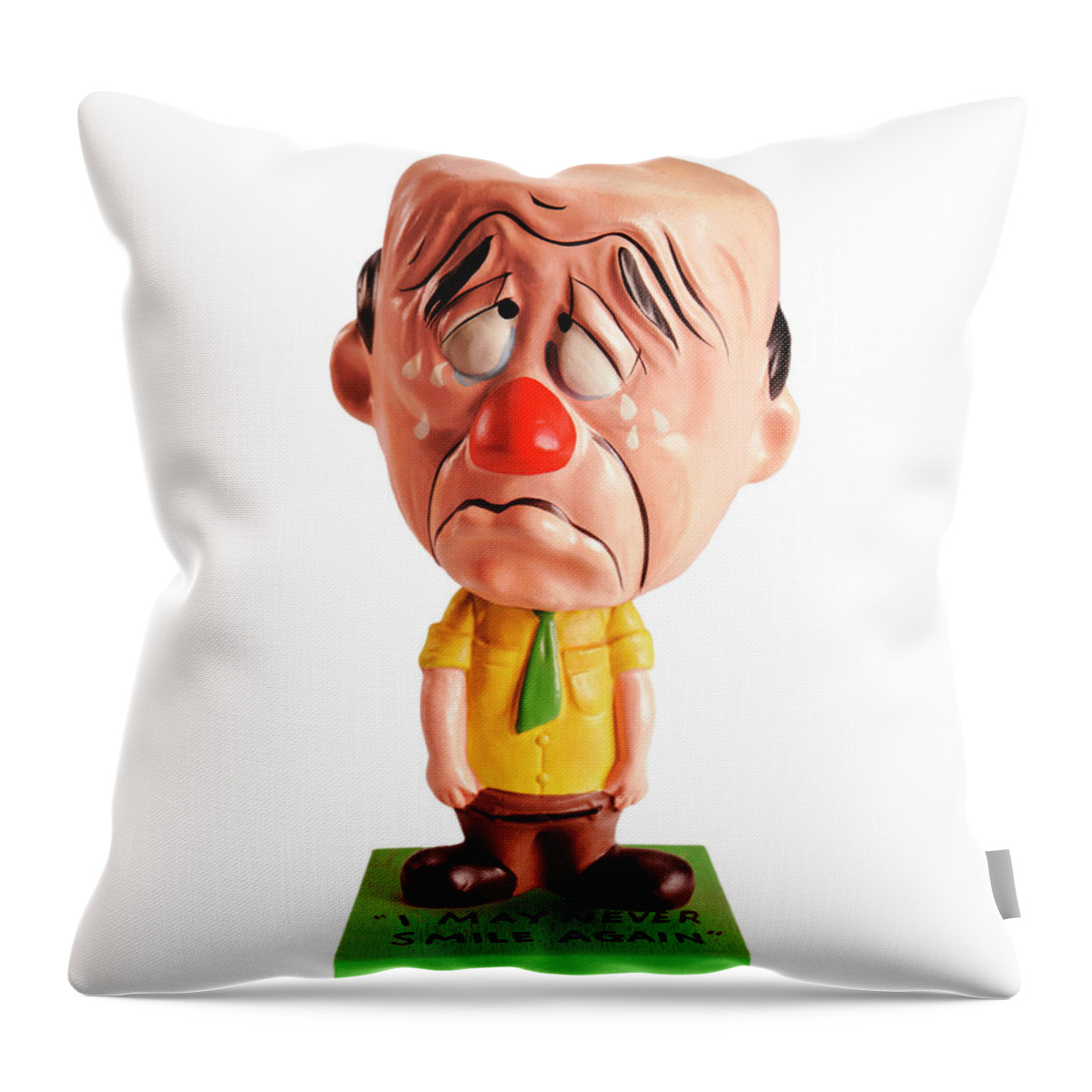 Adult Throw Pillow featuring the drawing Sad Crying Man by CSA Images