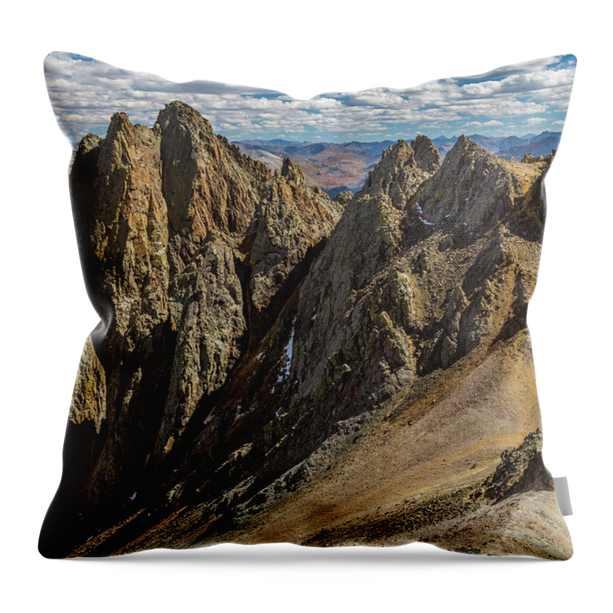 Mt Sneffels Throw Pillow featuring the photograph Saddle Up by Jen Manganello