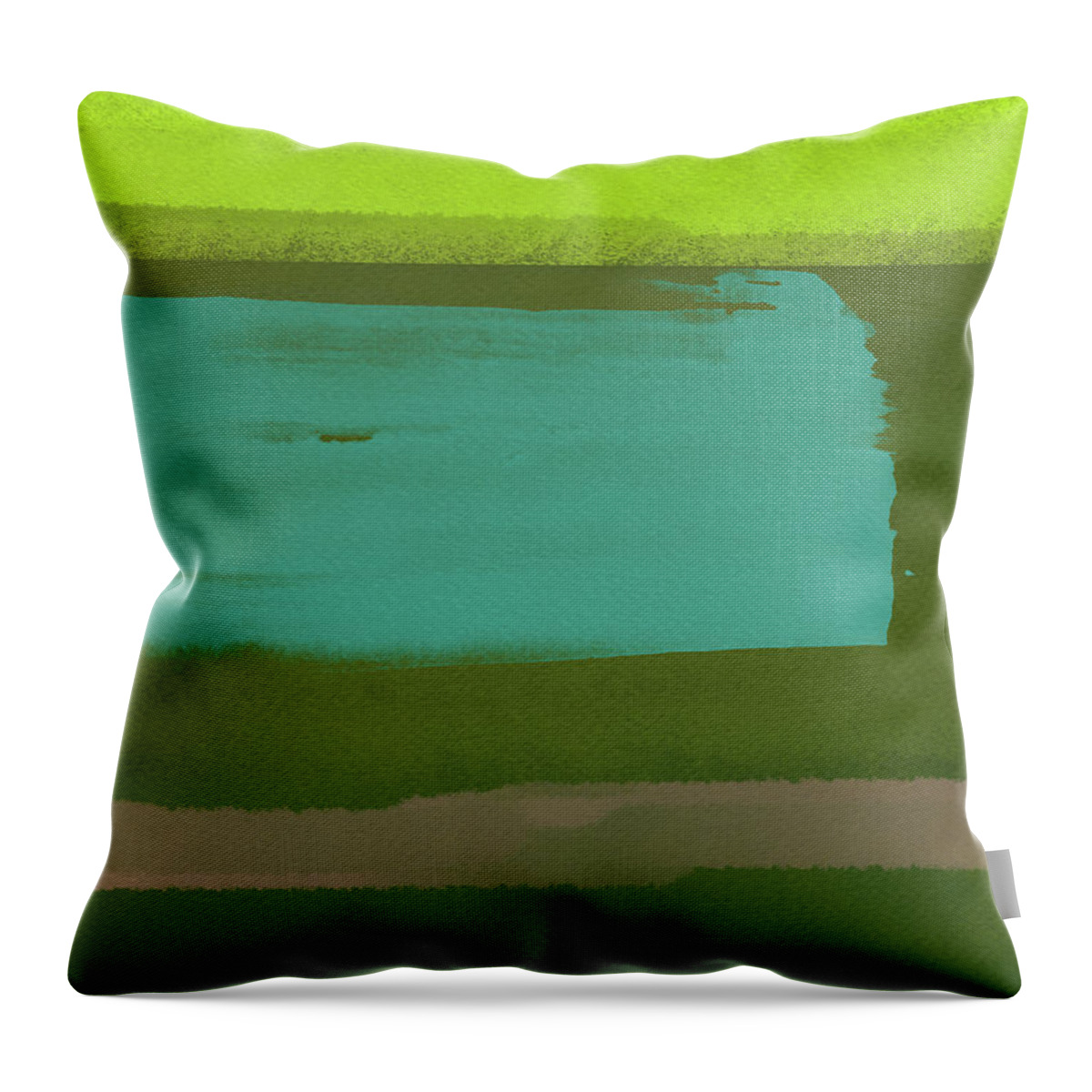Landscape Throw Pillow featuring the painting Sage Green Abstract Watercolor by Naxart Studio