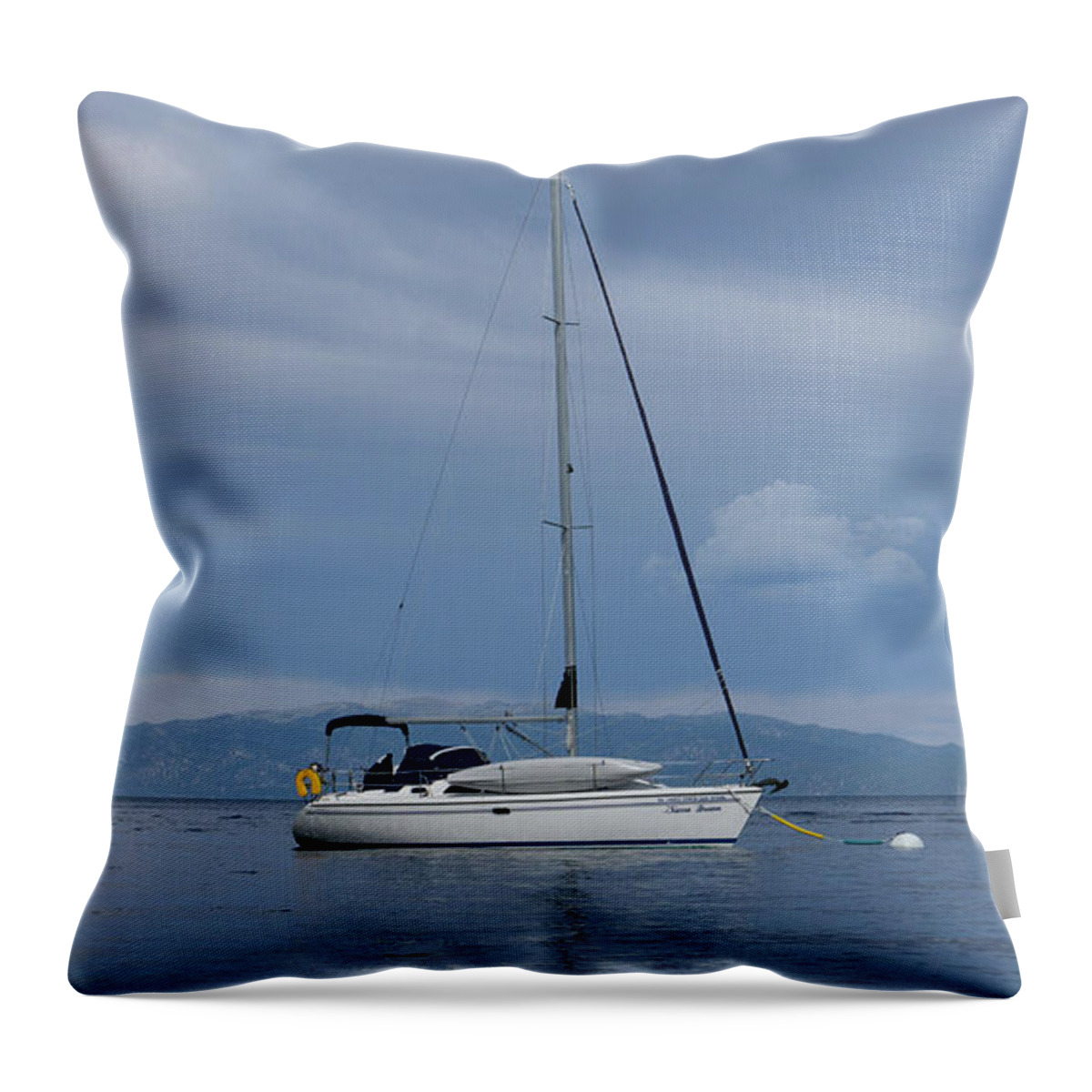 Lake Tahoe Throw Pillow featuring the photograph Sailboat Lake Tahoe by Anthony Giammarino
