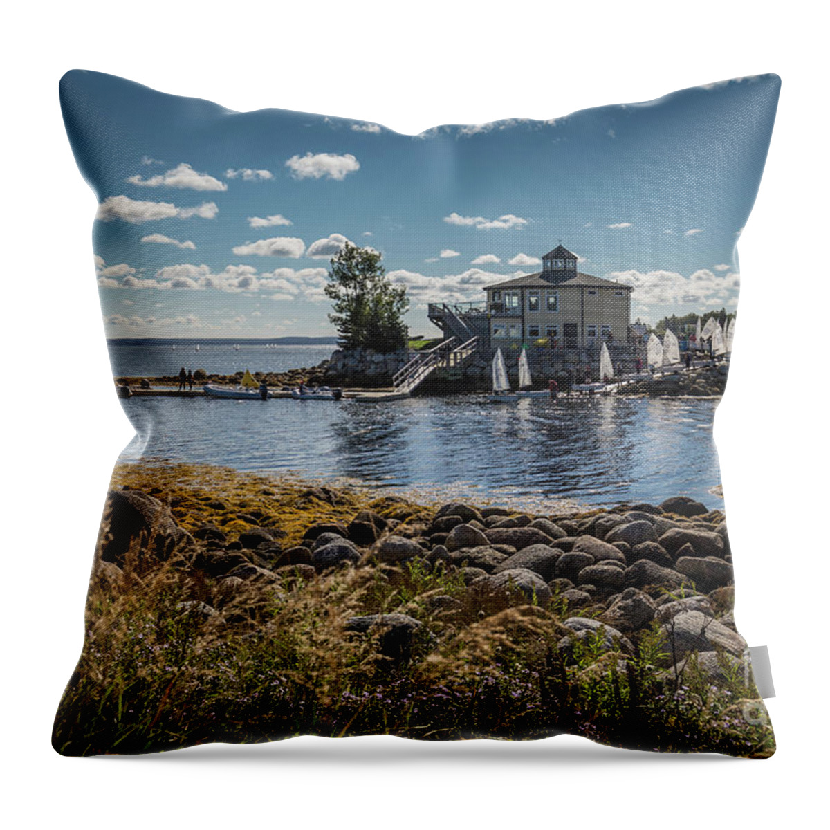 Sailing Throw Pillow featuring the photograph Sailing Away in Nova Scotia by Eva Lechner