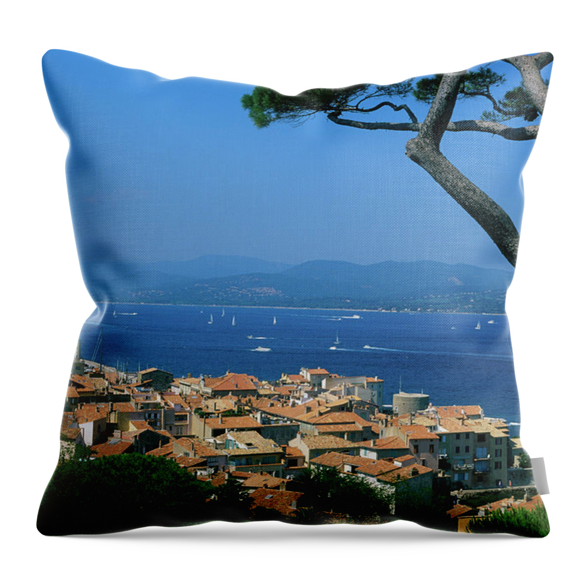 Scenics Throw Pillow featuring the photograph Saint-tropez - Provence by Martial Colomb