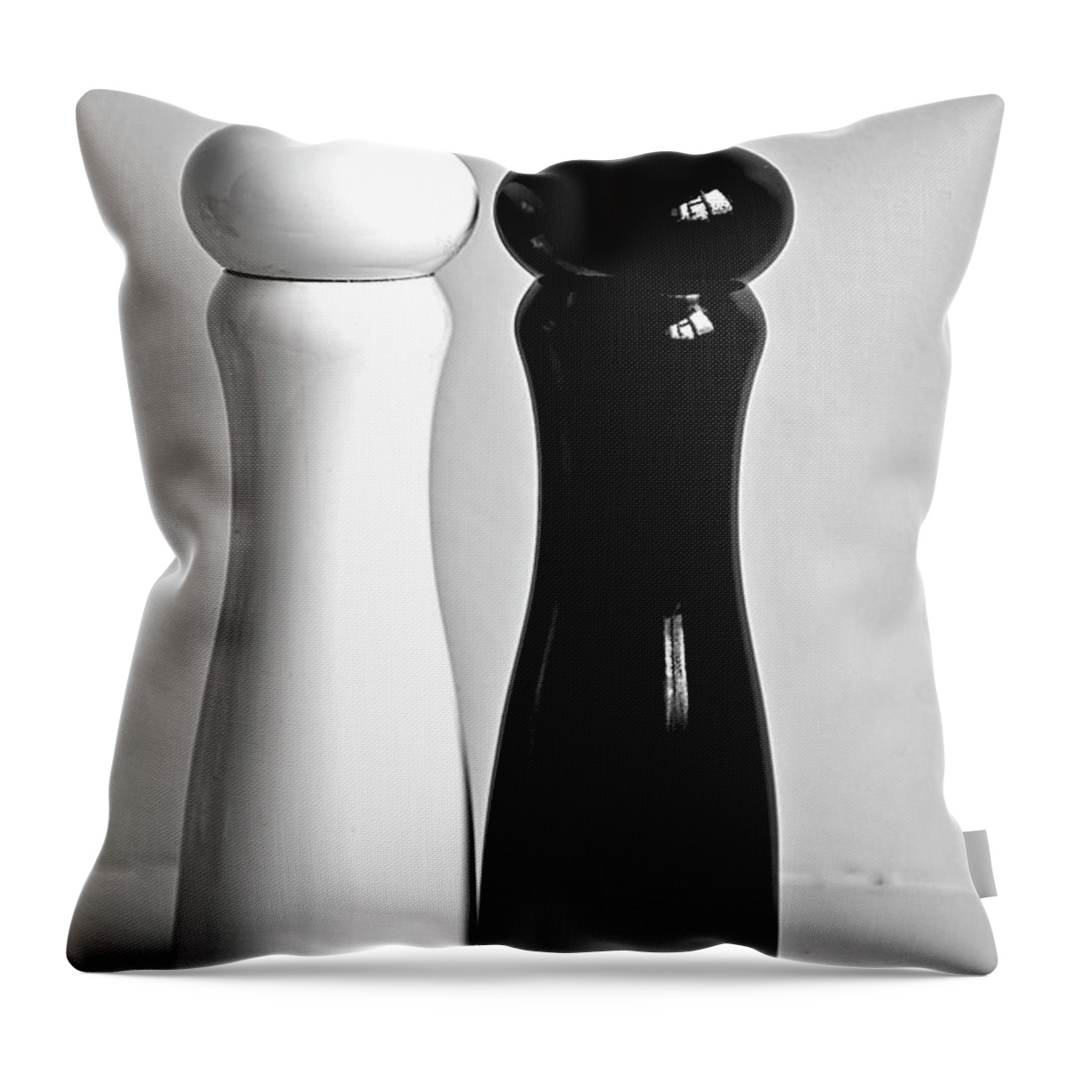 Black Color Throw Pillow featuring the photograph Salt & Pepper by Daniela White Images