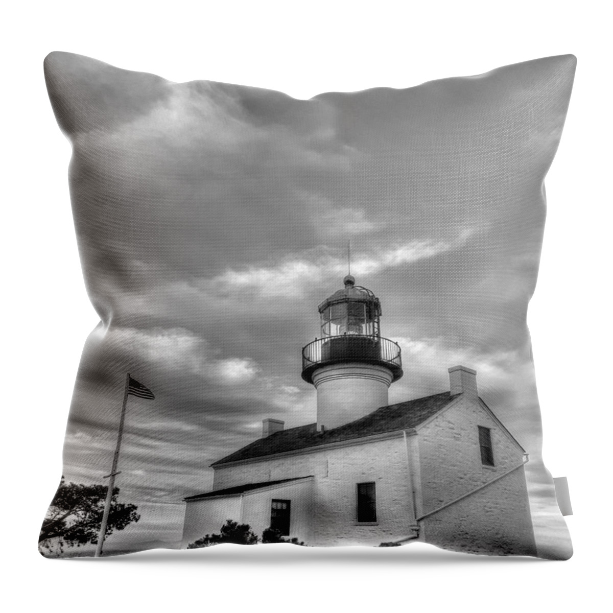 San Diego Throw Pillow featuring the photograph San Diego Lighthouse by Bill Hamilton