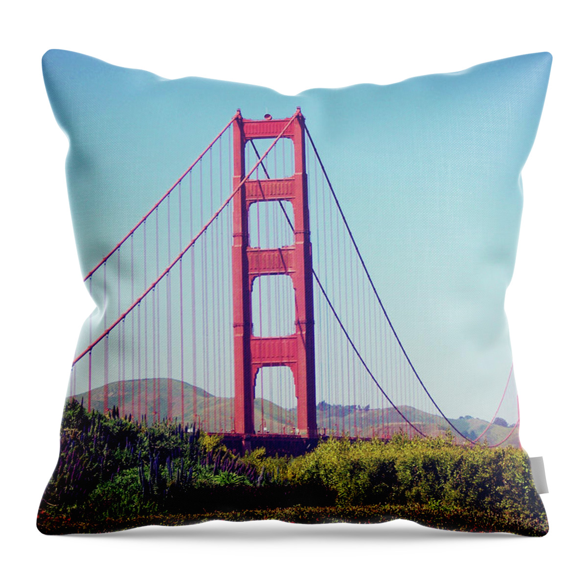 Tranquility Throw Pillow featuring the photograph San Francisco Golden Gate Bridge by By Melisa Anger