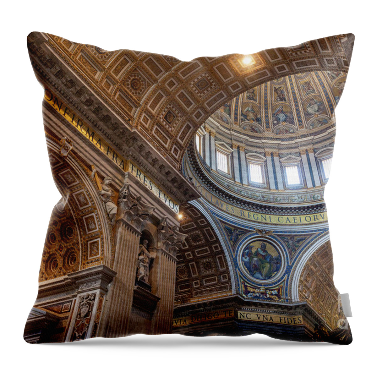 Vatican Throw Pillow featuring the photograph San Pietro Ceiling by Brian Jannsen