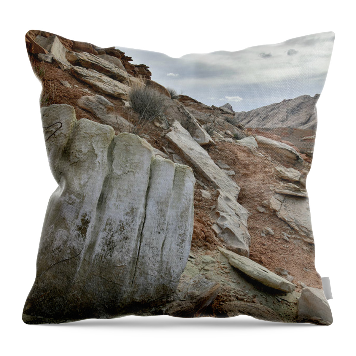County Road 1028 Throw Pillow featuring the photograph San Rafael Swell from I-70 in Utah by Ray Mathis
