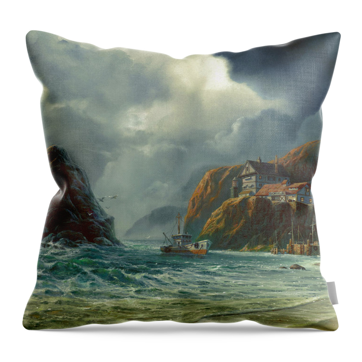 Michael Humphries Throw Pillow featuring the painting Sanctuary by Michael Humphries