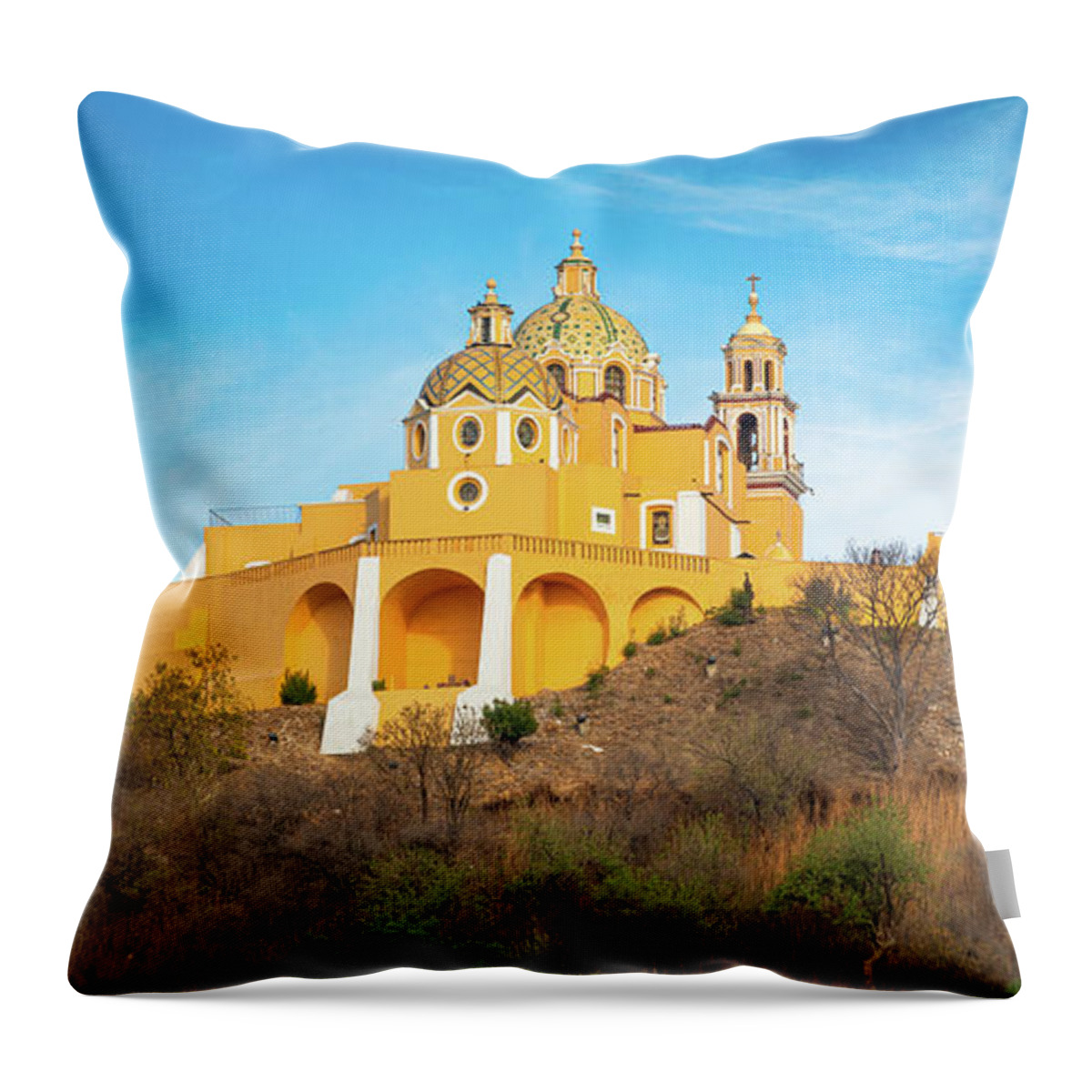 Catholic Throw Pillow featuring the photograph Sanctuary on the Hill by Inge Johnsson