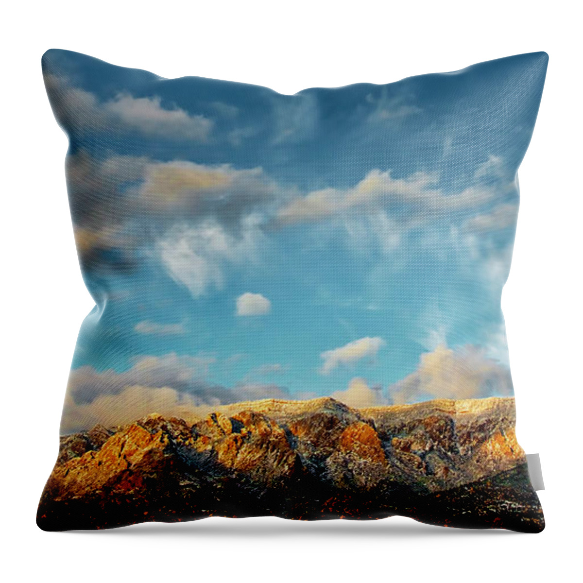 Southwest Throw Pillow featuring the photograph Sandia Gold, Sandia Mountain, Albuquerque, NM by Zayne Diamond