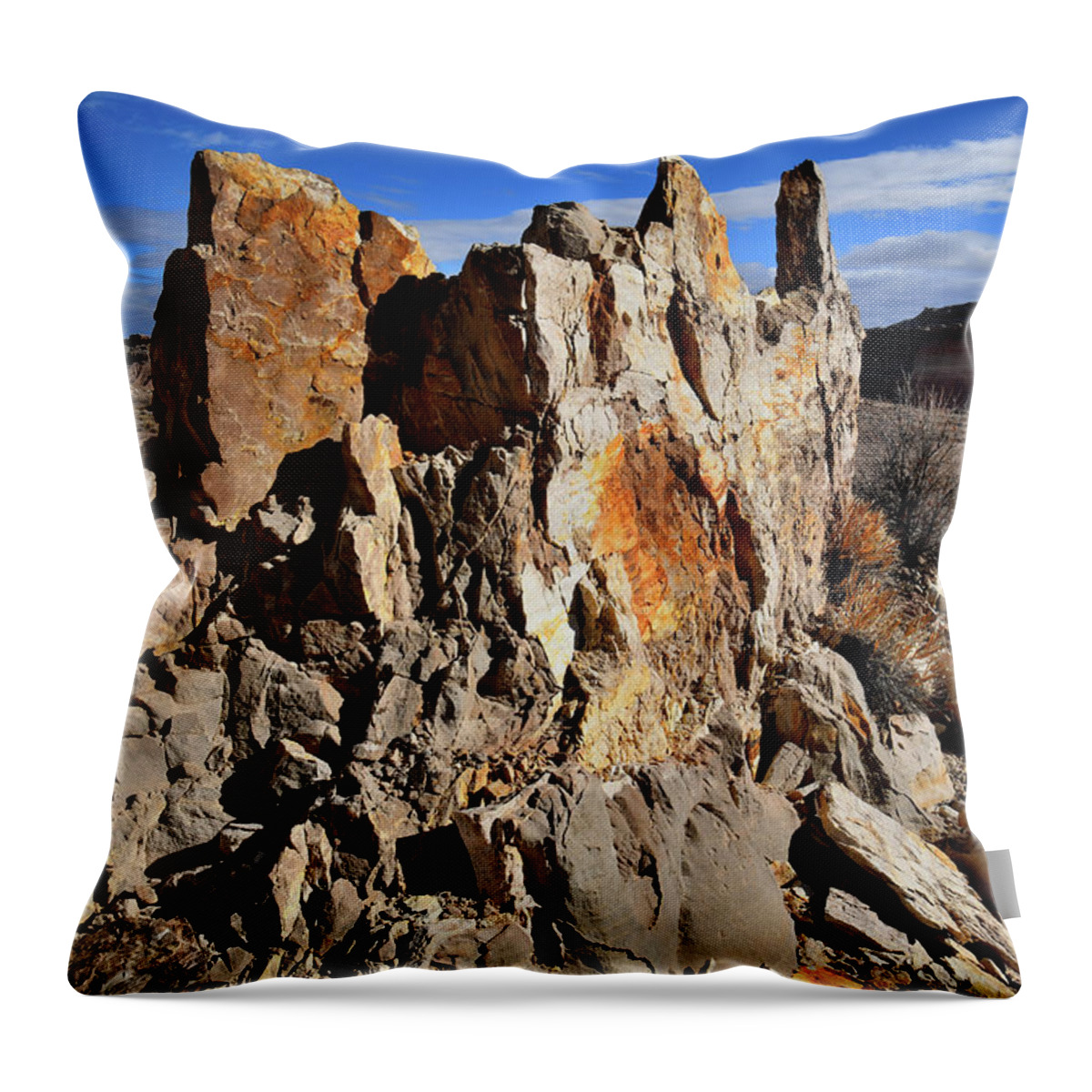 San Rafael Swell Throw Pillow featuring the photograph Sandstone Castle in San Rafael Swell by Ray Mathis