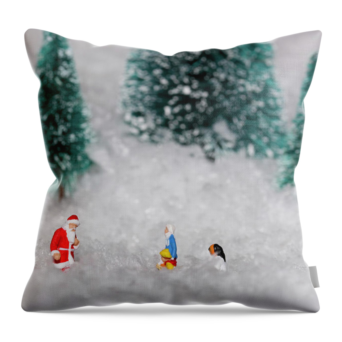 Santa Claus Throw Pillow featuring the photograph Santas Special Visit 1 by Steve Purnell