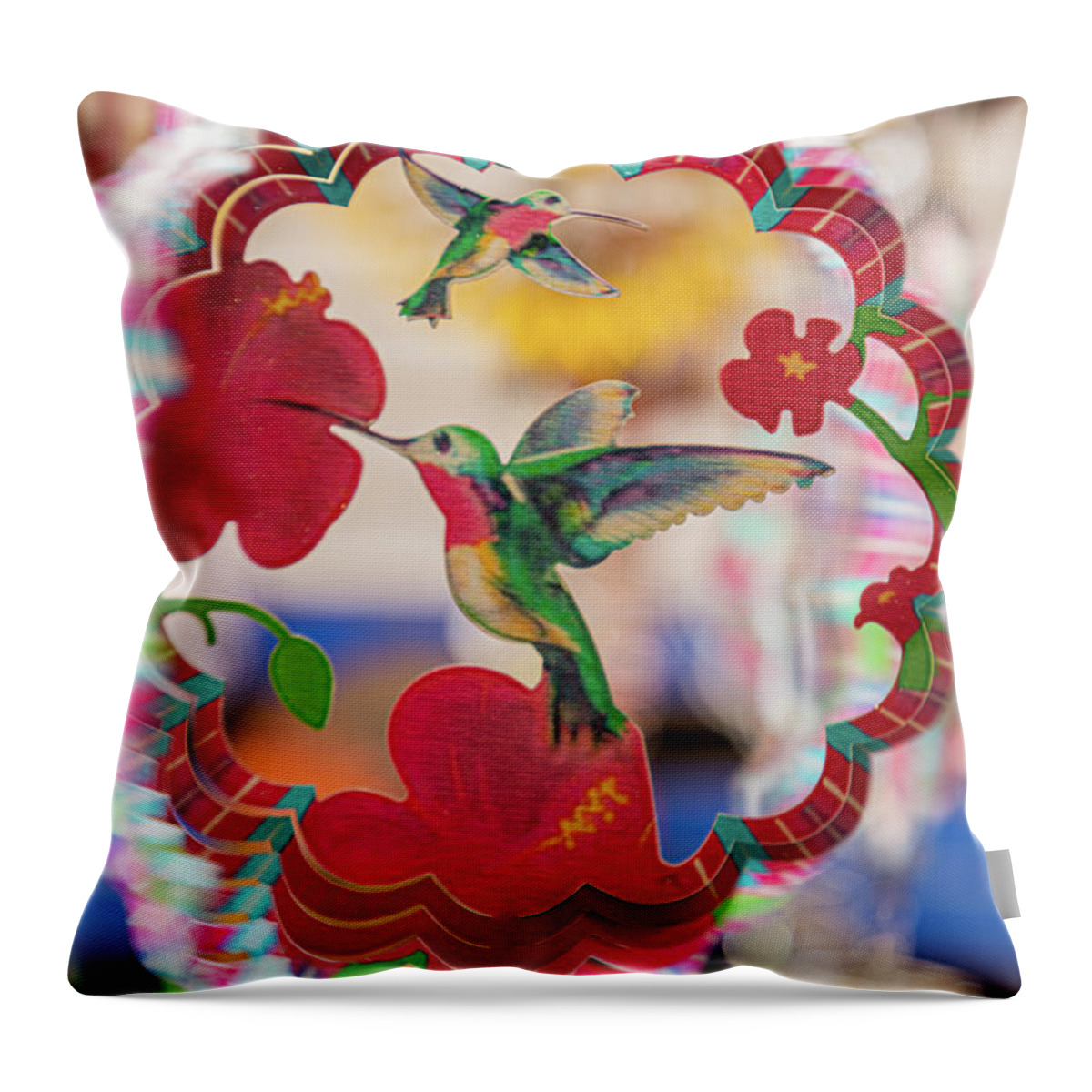2019 Throw Pillow featuring the photograph Sante Fe color wheels yard art by Tim Stanley