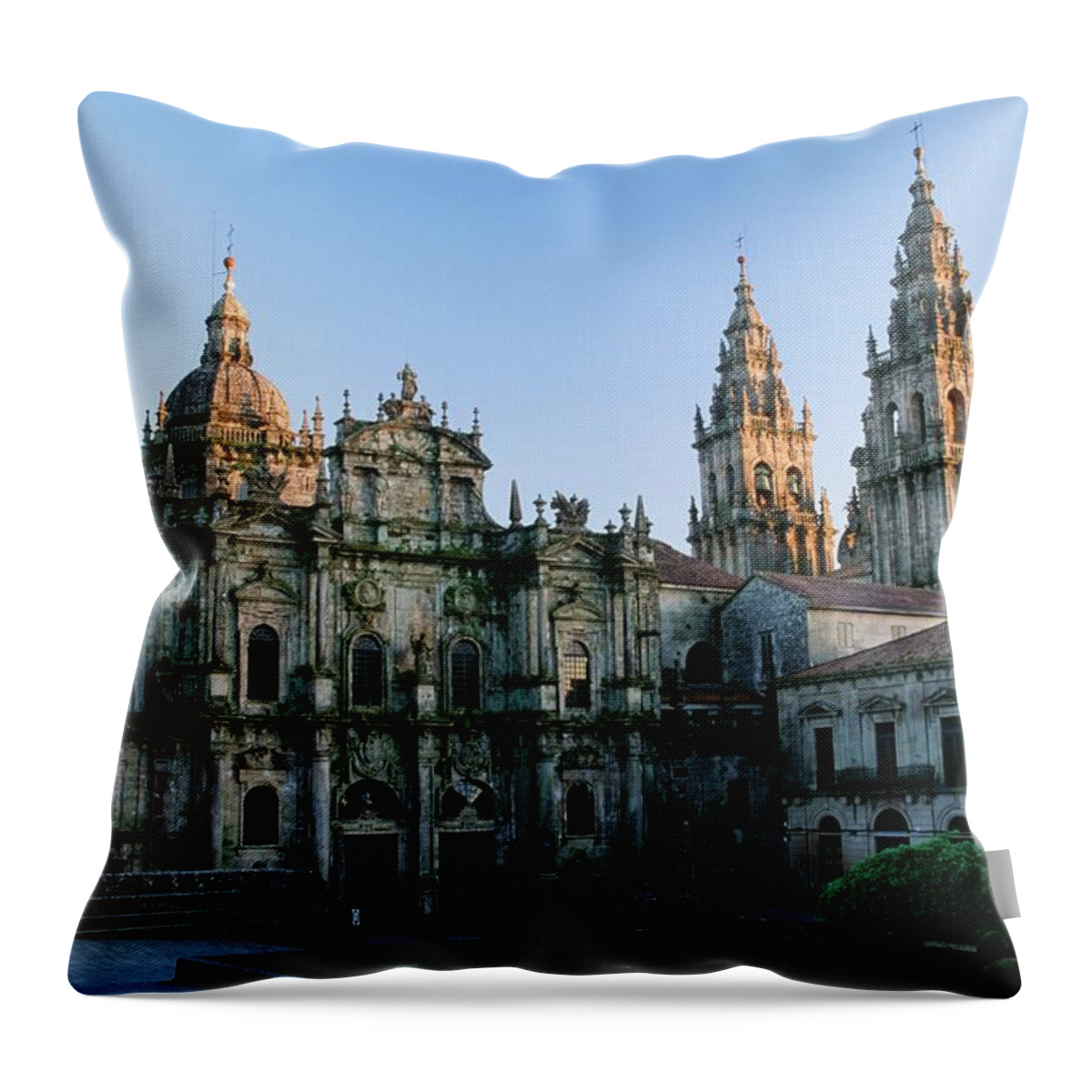 Catalonia Throw Pillow featuring the photograph Santiago De Compostela Cathedral by Design Pics