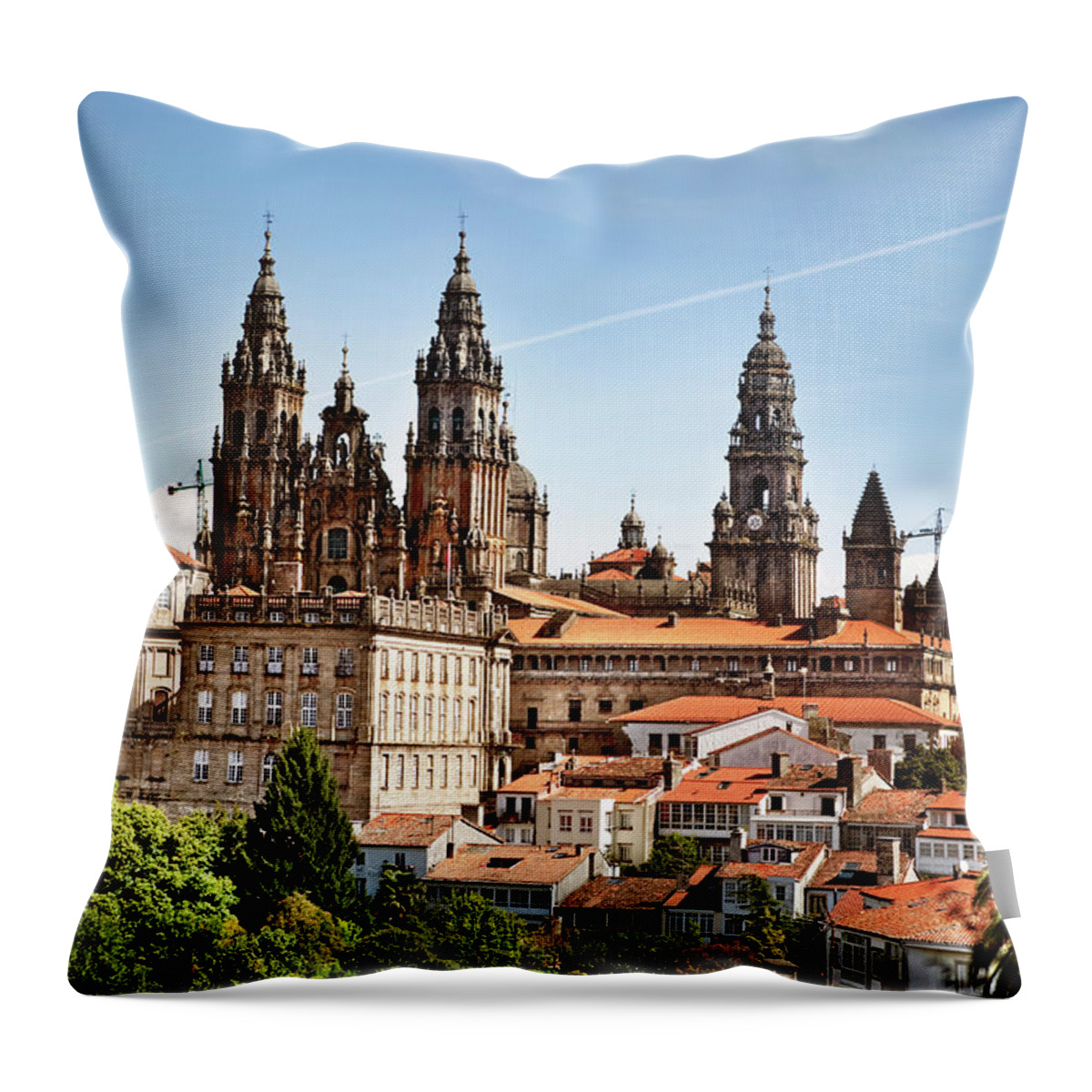 Scenics Throw Pillow featuring the photograph Santiago De Compostela by Orbon Alija