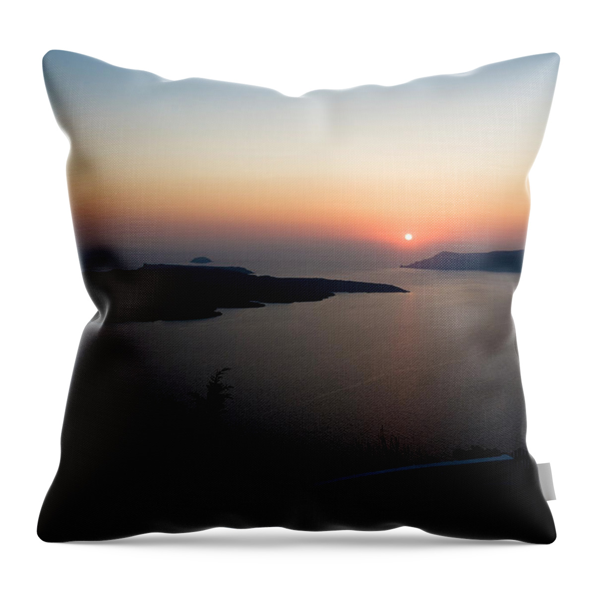 Greece Throw Pillow featuring the photograph Santorini Earth, Sky And Sea by Earleliason
