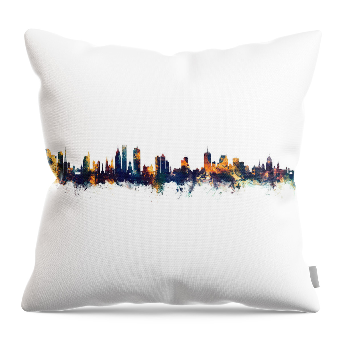 São Paulo Throw Pillow featuring the digital art Sao Paulo and Quebec Skyline Mashup by Michael Tompsett