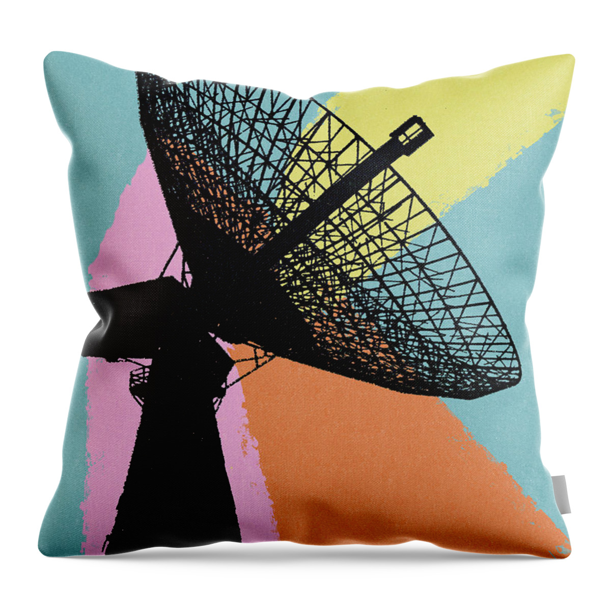 Antenna Throw Pillow featuring the drawing Satellite Radar by CSA Images