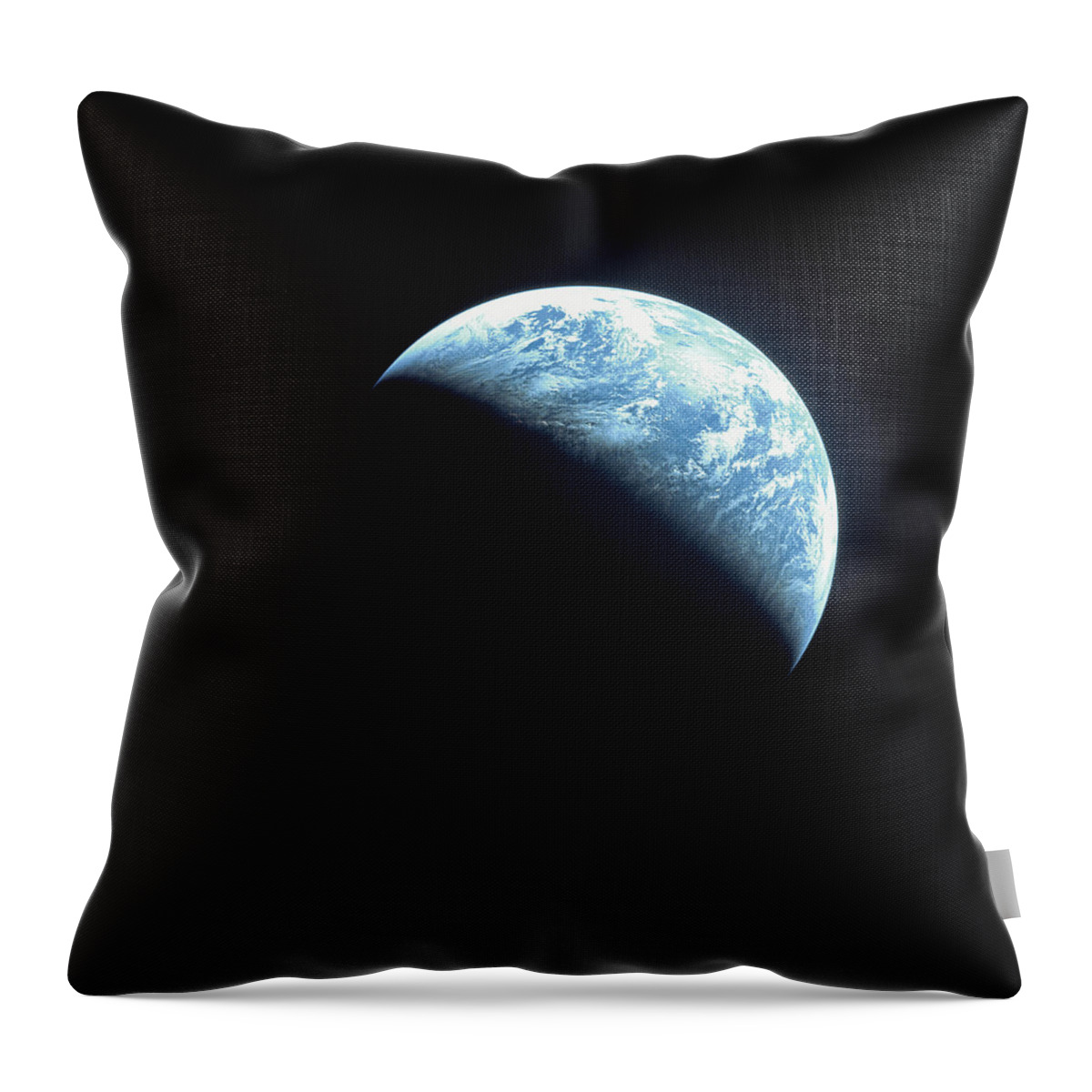 Black Color Throw Pillow featuring the photograph Satellite View Of A Partially Hidden by Stockbyte