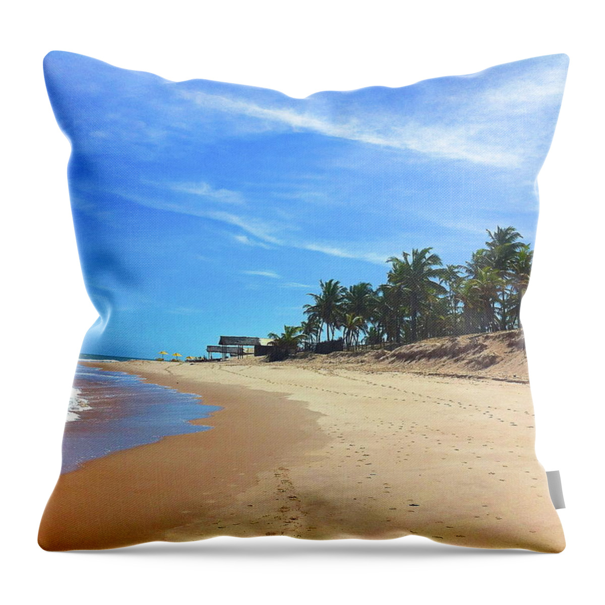 Bahia State Throw Pillow featuring the photograph Sauipe Beach - Boxing Day by Adrian R Walmsley