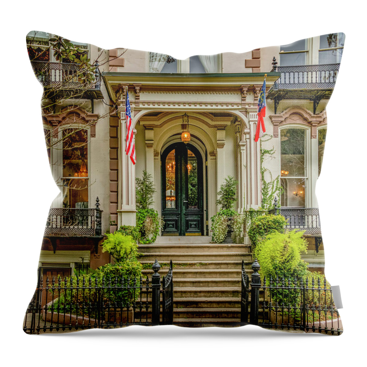 Savannah Throw Pillow featuring the photograph Typically Southern by Marcy Wielfaert