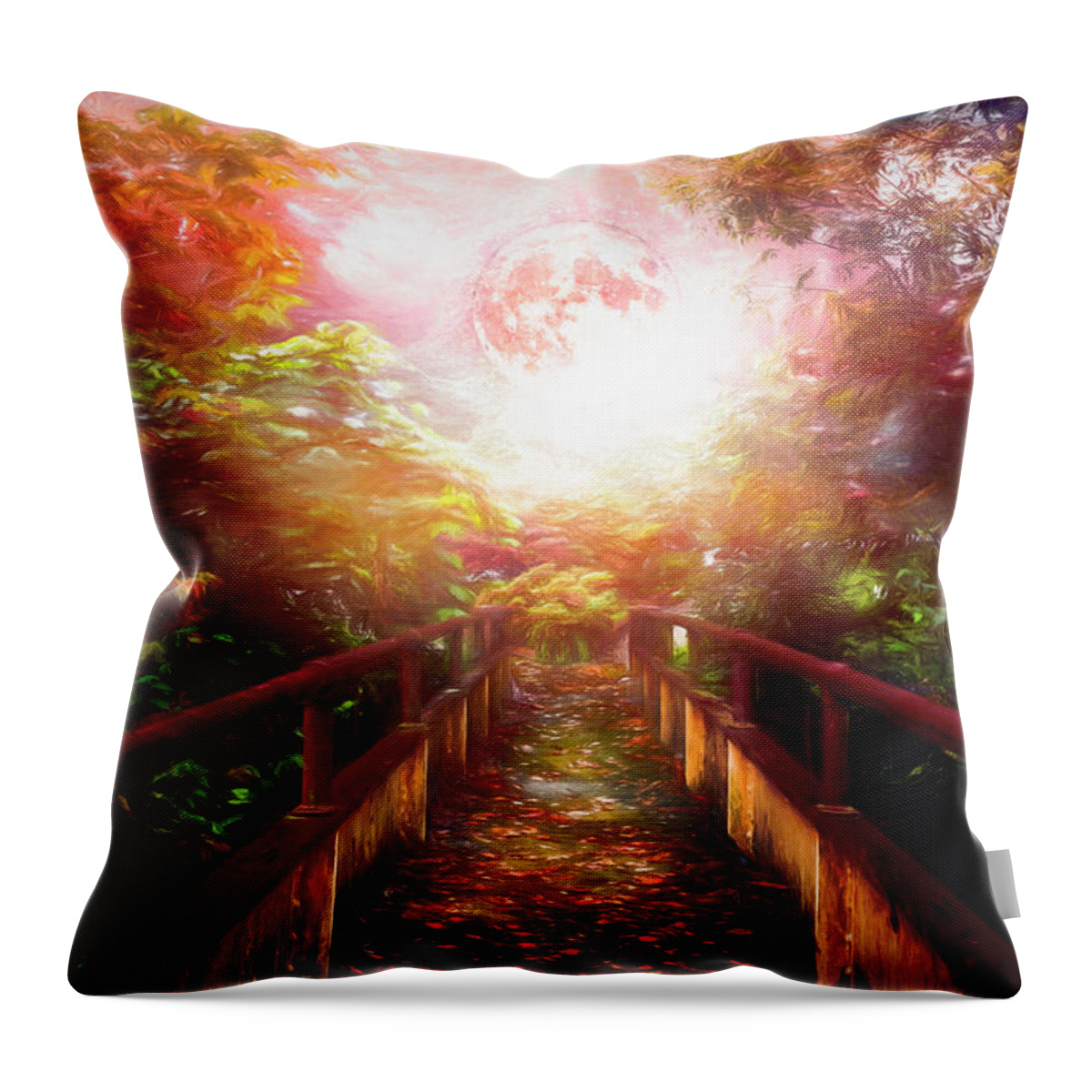 Appalachia Throw Pillow featuring the photograph Scattered Leaves Painting by Debra and Dave Vanderlaan