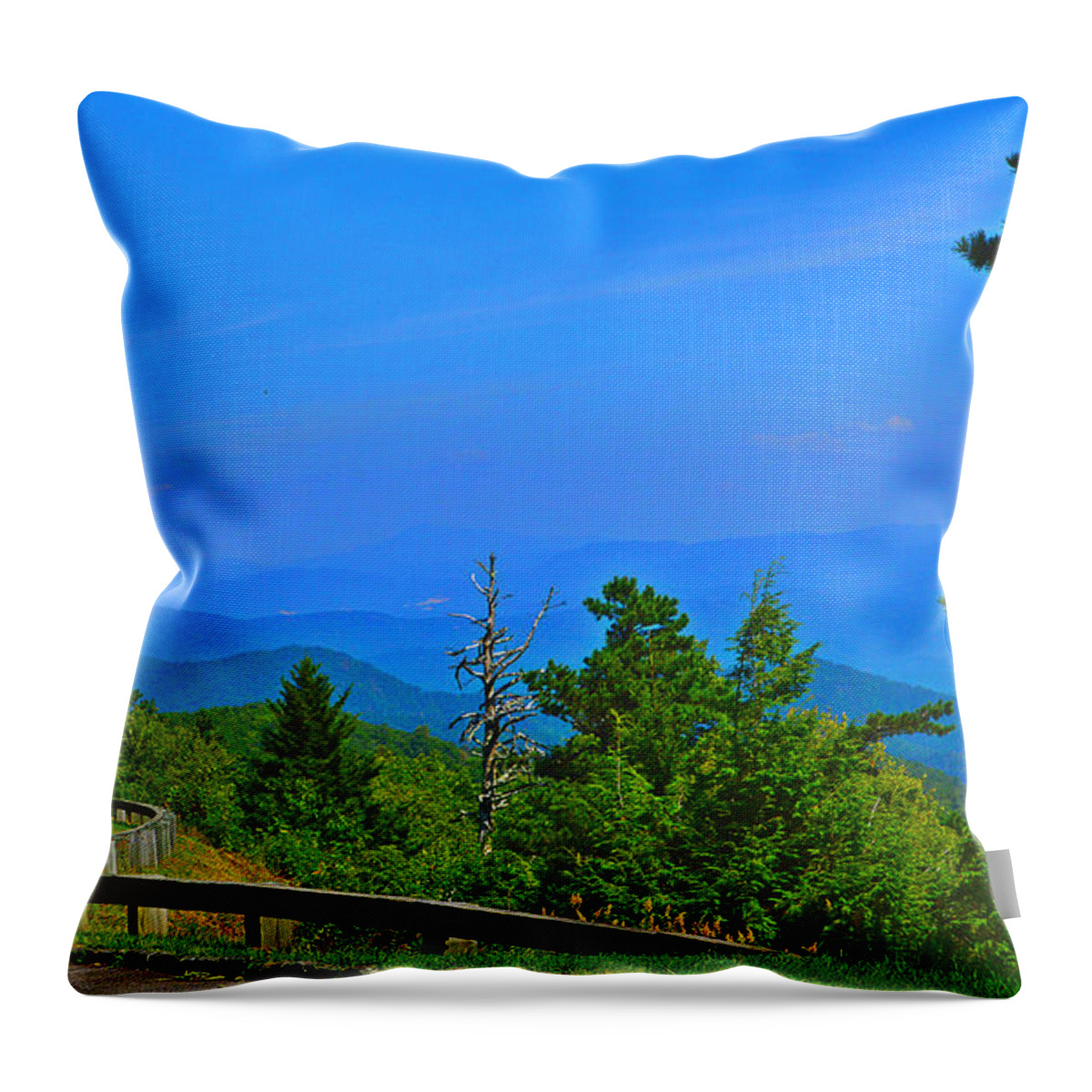 Scenery Blue Ridge Throw Pillow featuring the photograph Scenic Blue Ridge Drive by Stacie Siemsen