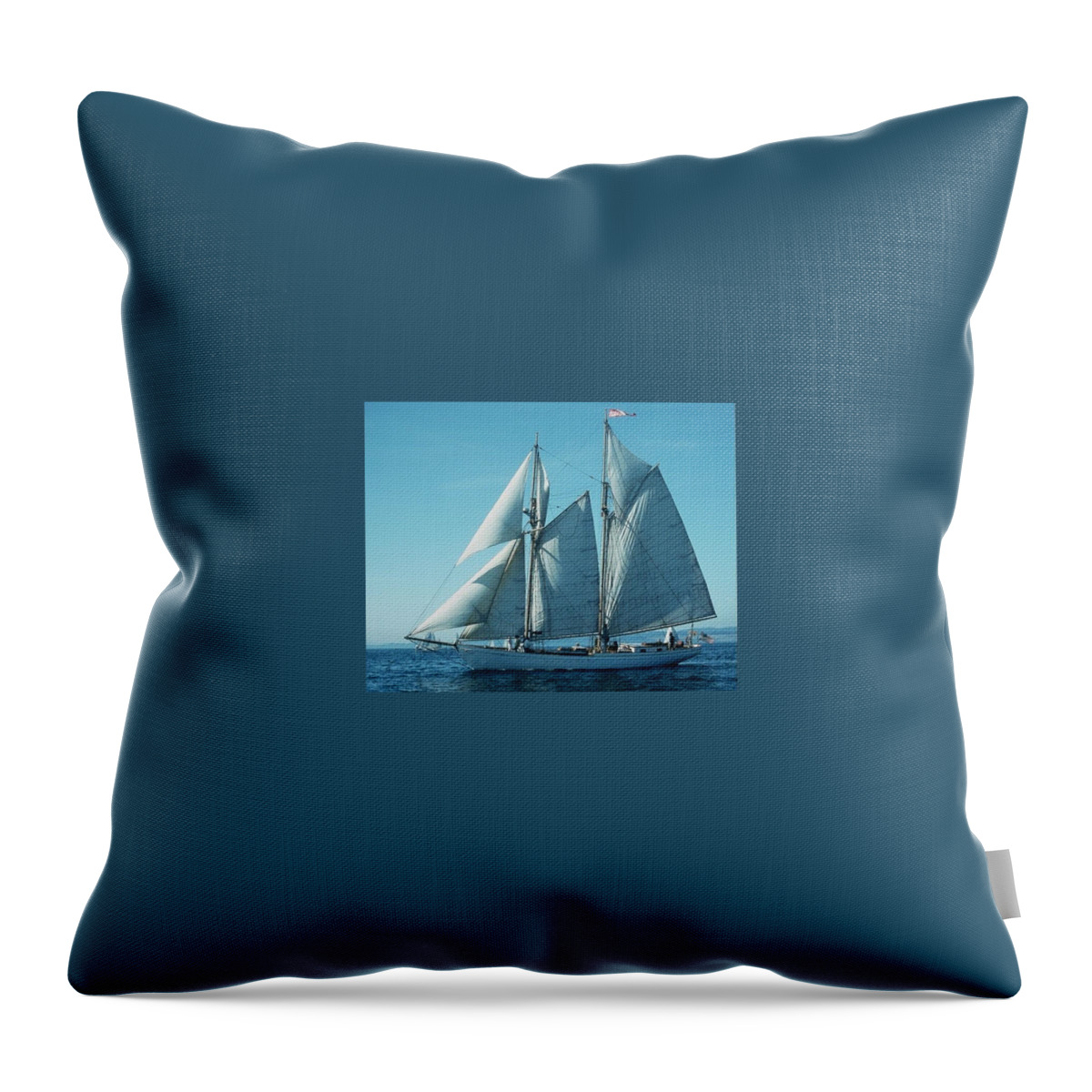 Schooner Throw Pillow featuring the photograph Schooner 'Alcyone' by Fred Bailey