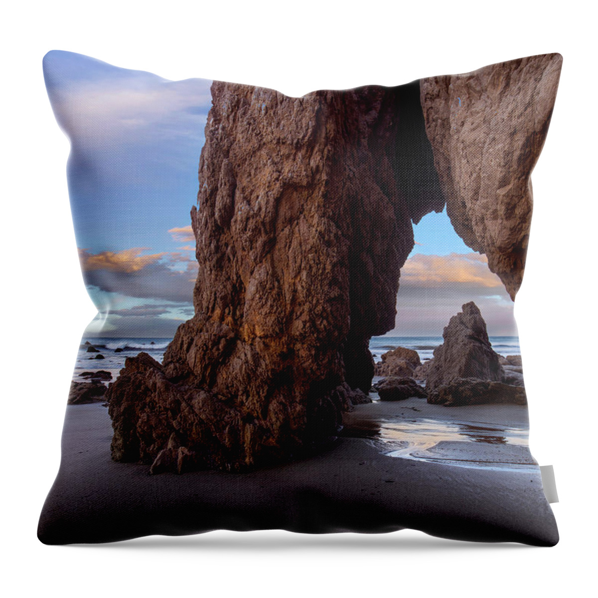 00568896 Throw Pillow featuring the photograph Sea Arch, El Matador State Beach, California by Tim Fitzharris