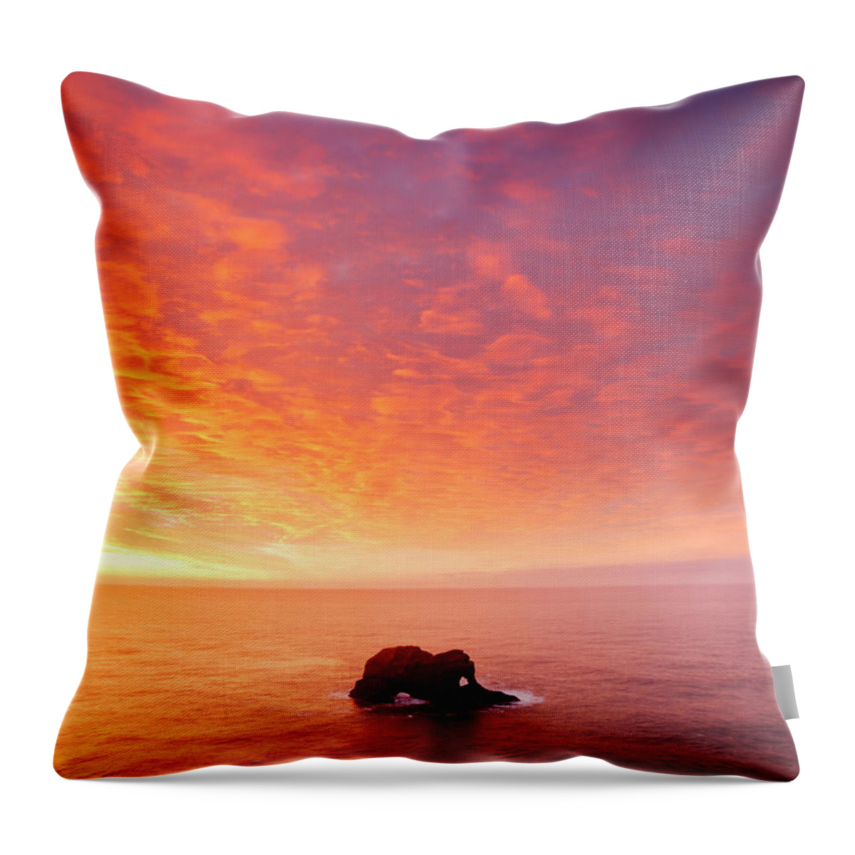 Estock Throw Pillow featuring the digital art Sea Stacks, Iceland by Vincenzo Mazza