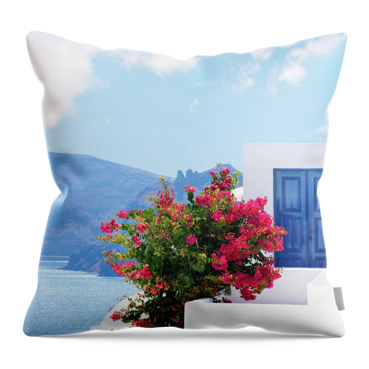 Scenics Throw Pillow featuring the photograph Sea View From Hotel by Swetta
