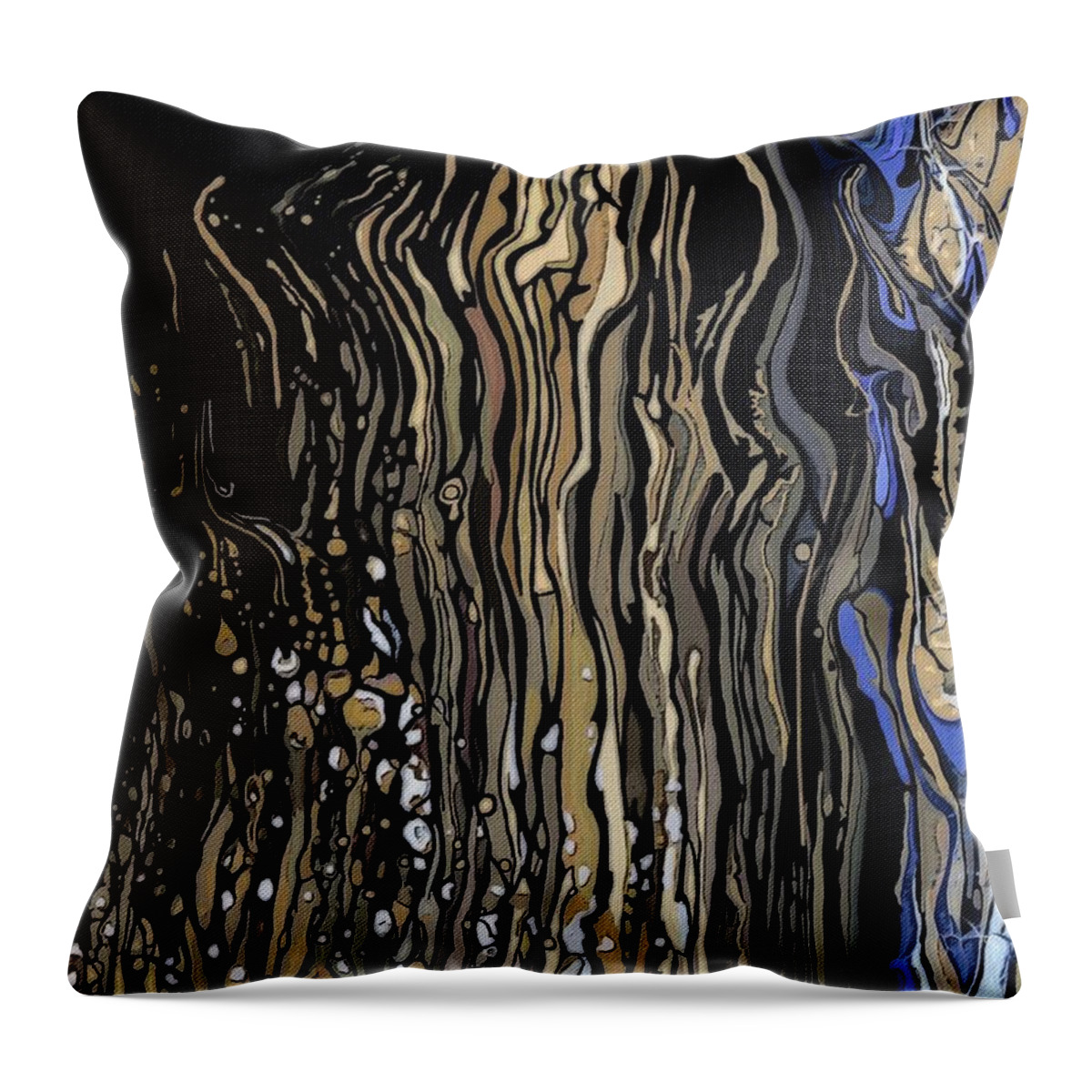 Black Throw Pillow featuring the digital art Seascape by Diana Rajala