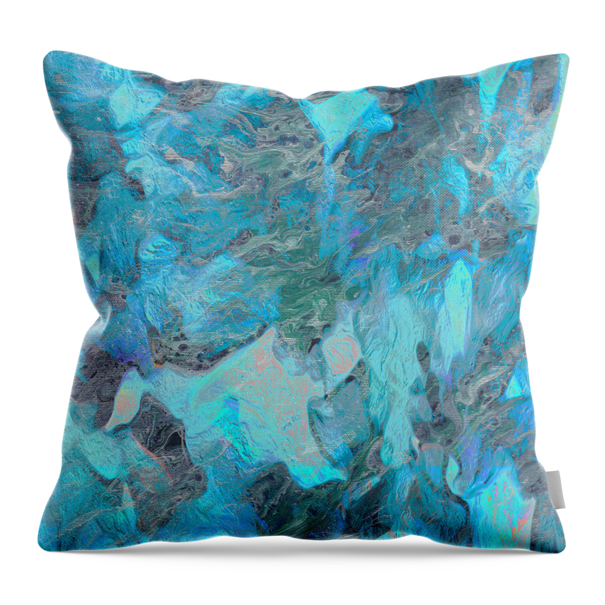 Abstract Throw Pillow featuring the mixed media Seascape by Stephanie Grant