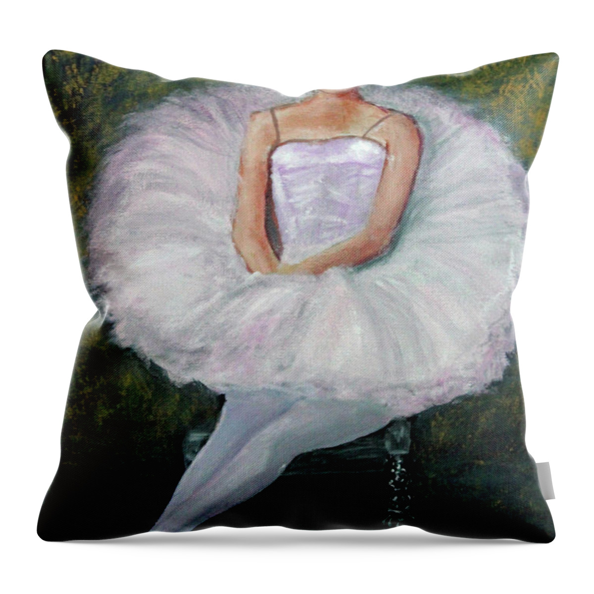 Impressionism Throw Pillow featuring the painting Seated Ballerina by Lyric Lucas