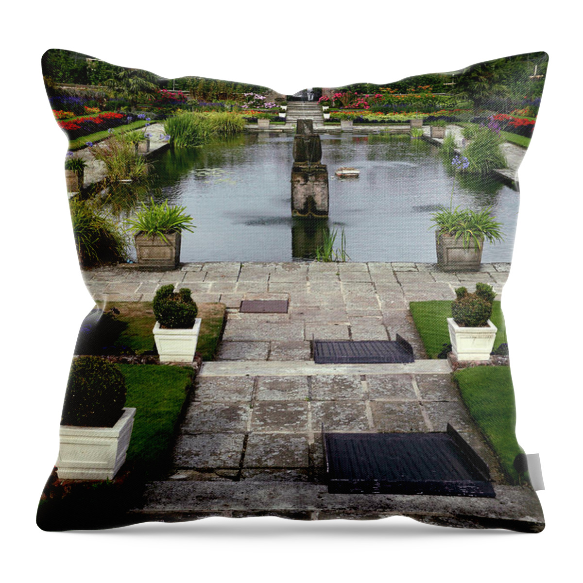 England Throw Pillow featuring the photograph Secret Garden At Kensington Palace by Lonely Planet