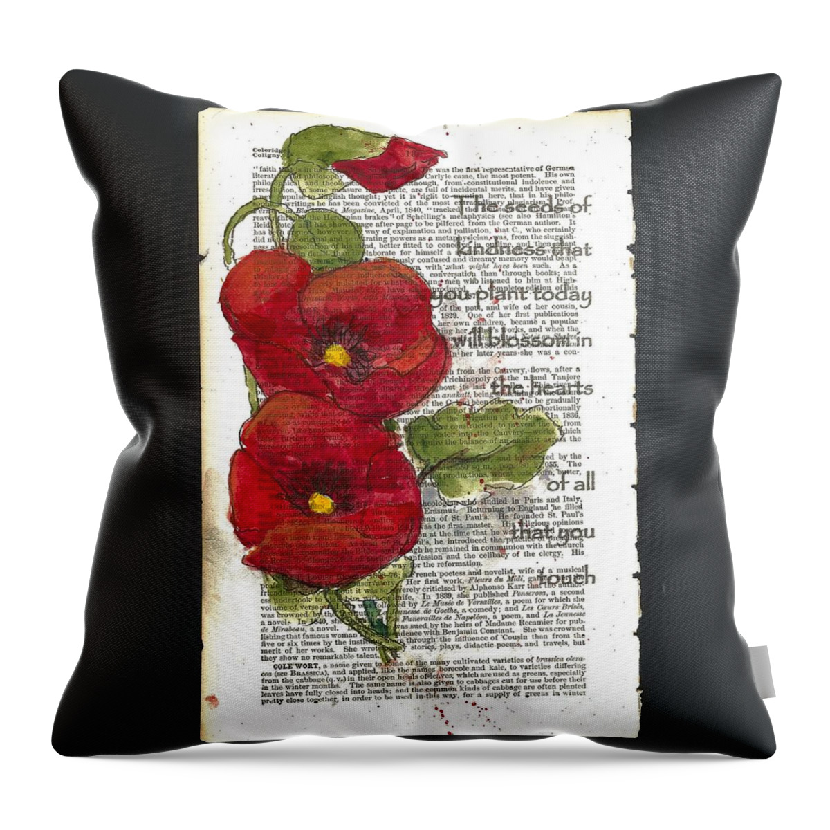 Inspirational Text Throw Pillow featuring the painting Your Kindness by Maria Hunt