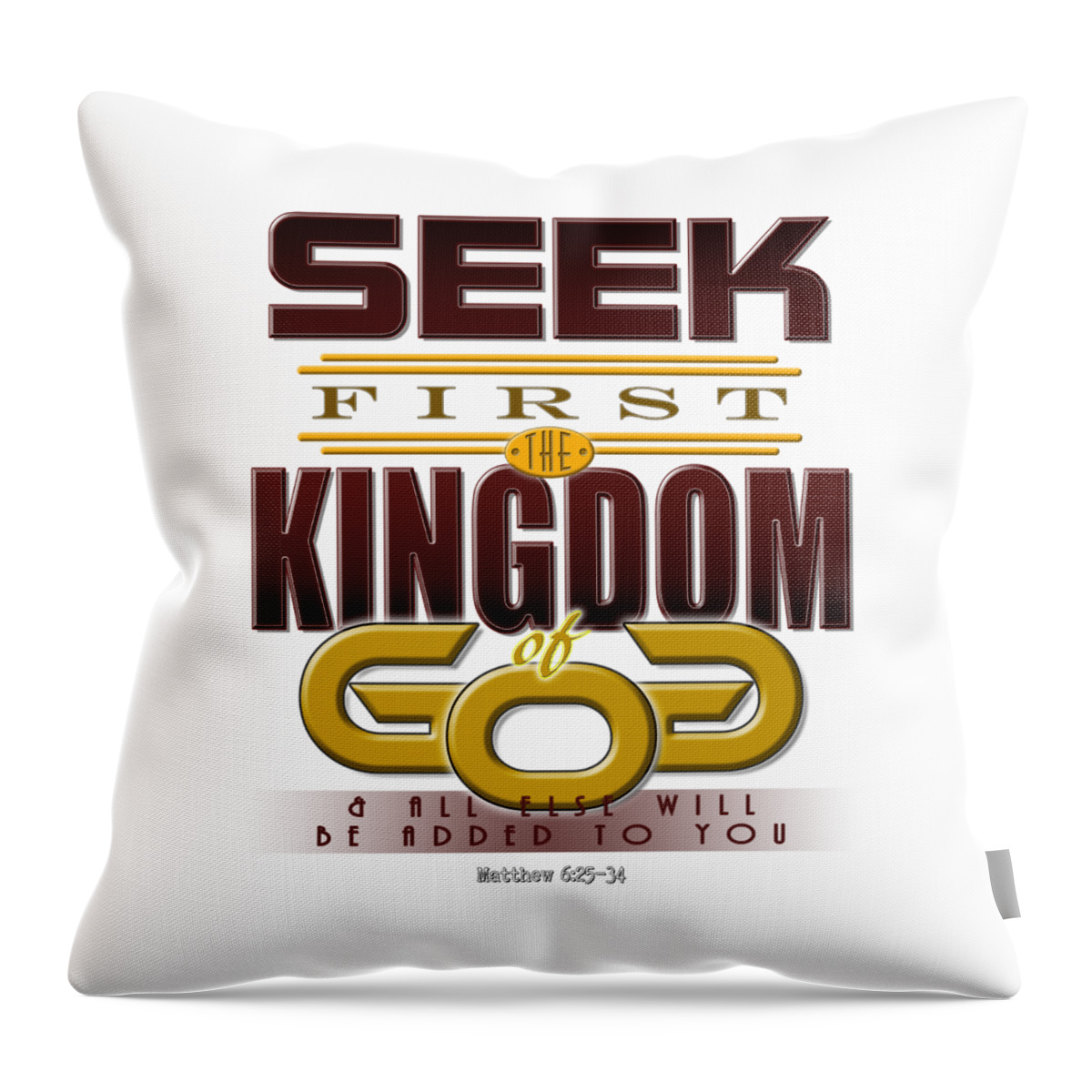 Bible Throw Pillow featuring the digital art Seek First by Rick Bartrand