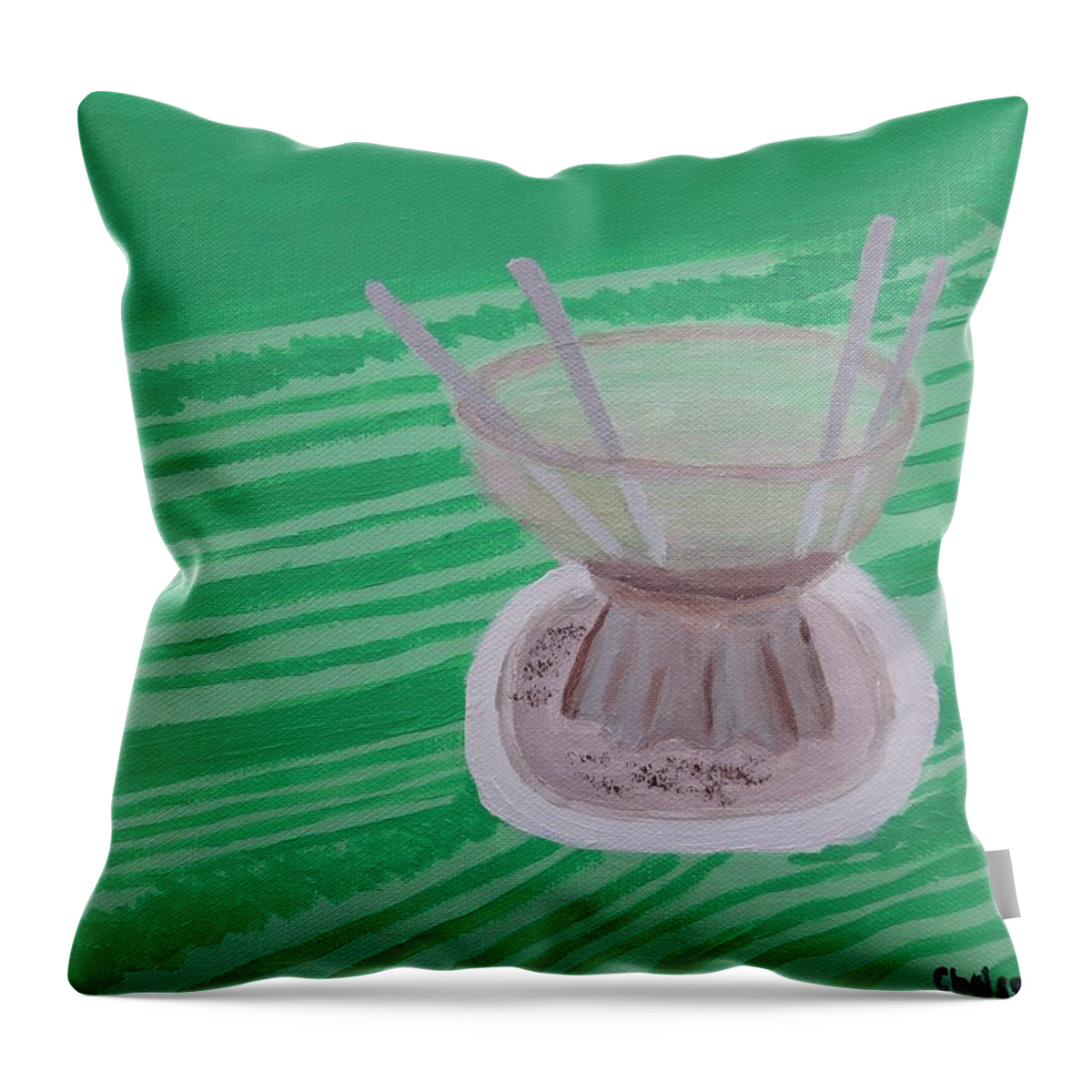  Throw Pillow featuring the painting Serendipity Frozen Hot Chocolate #4 by C E Dill