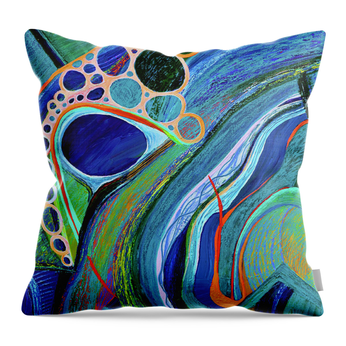 Throw Pillow featuring the painting Serendipity by Polly Castor