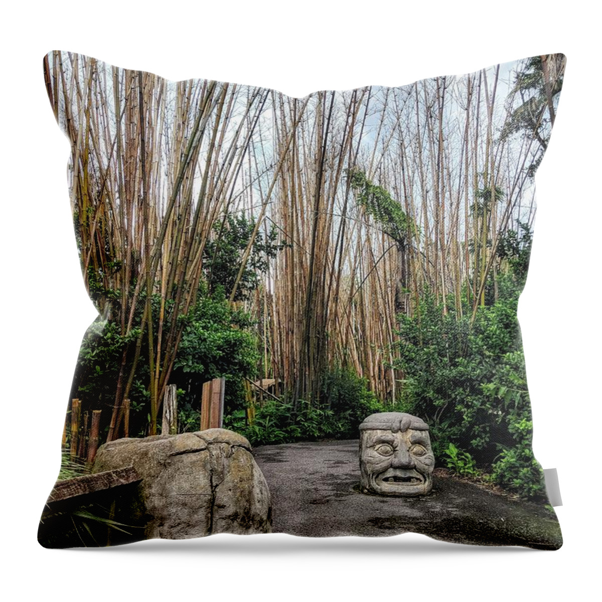 Walkway Throw Pillow featuring the photograph Serenity Path by Portia Olaughlin