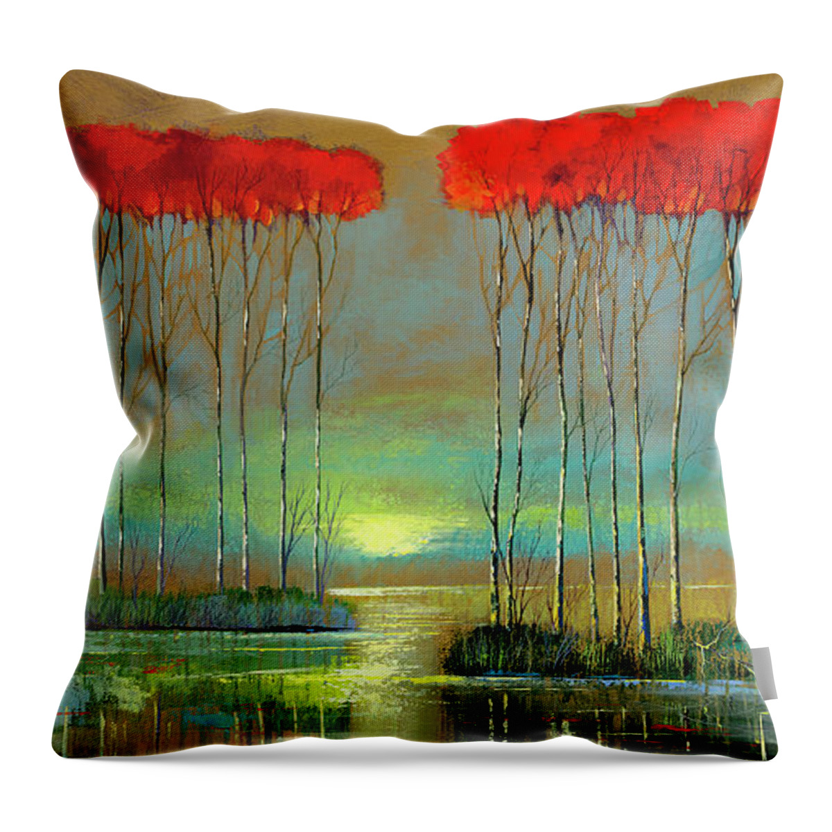 Ford Smith Throw Pillow featuring the painting Serenity Rising by Ford Smith