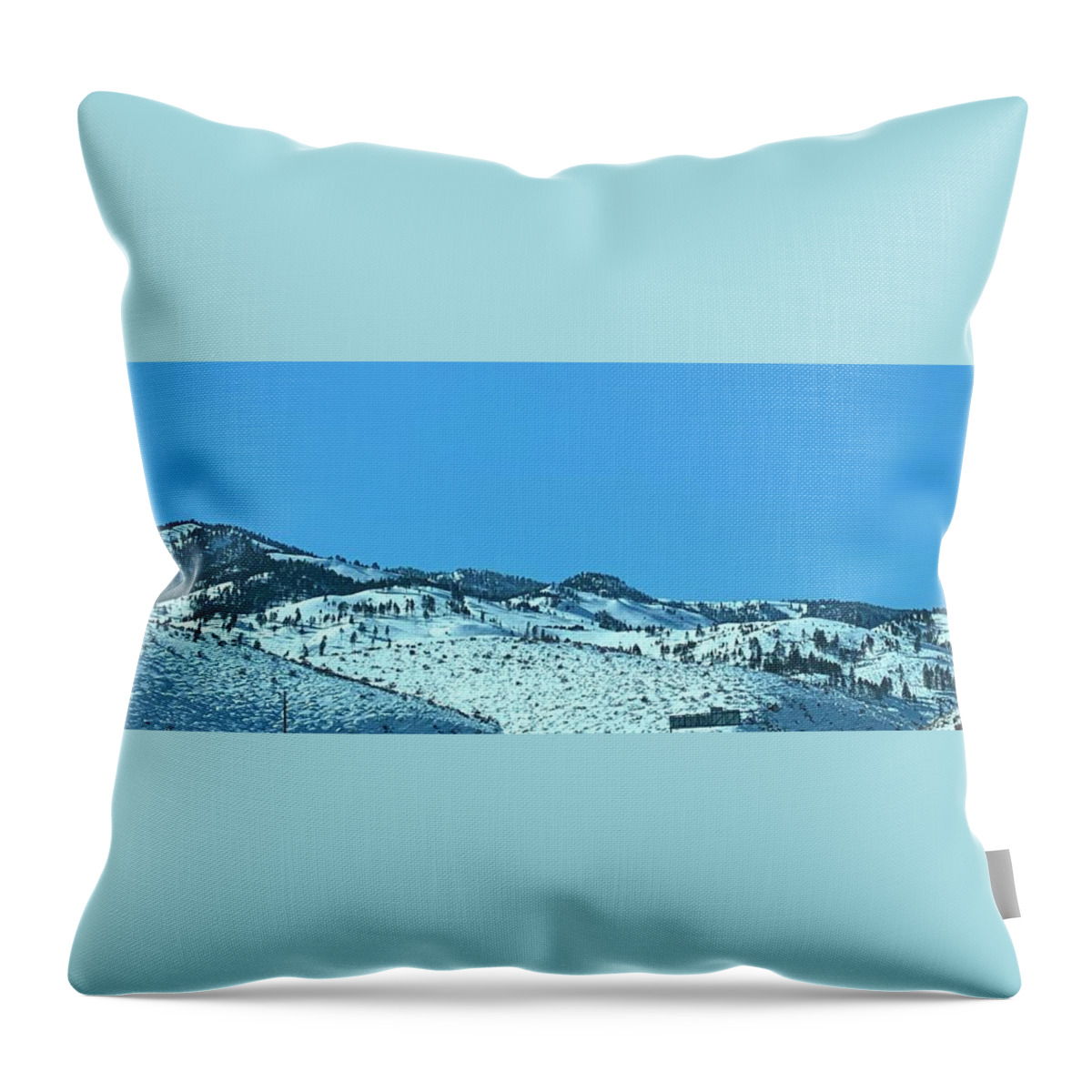 Blue Sky Throw Pillow featuring the photograph Serria Nevad mountains by Ron Roberts