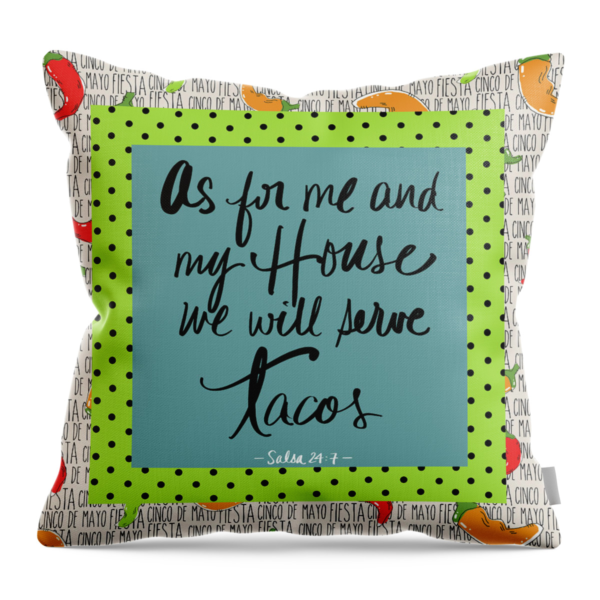 Serving Throw Pillow featuring the digital art Serving Tacos by Deidre Mosher