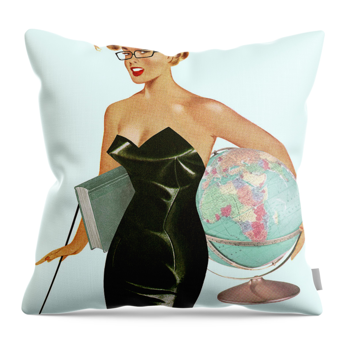 Accessories Throw Pillow featuring the drawing Sexy Teacher by CSA Images